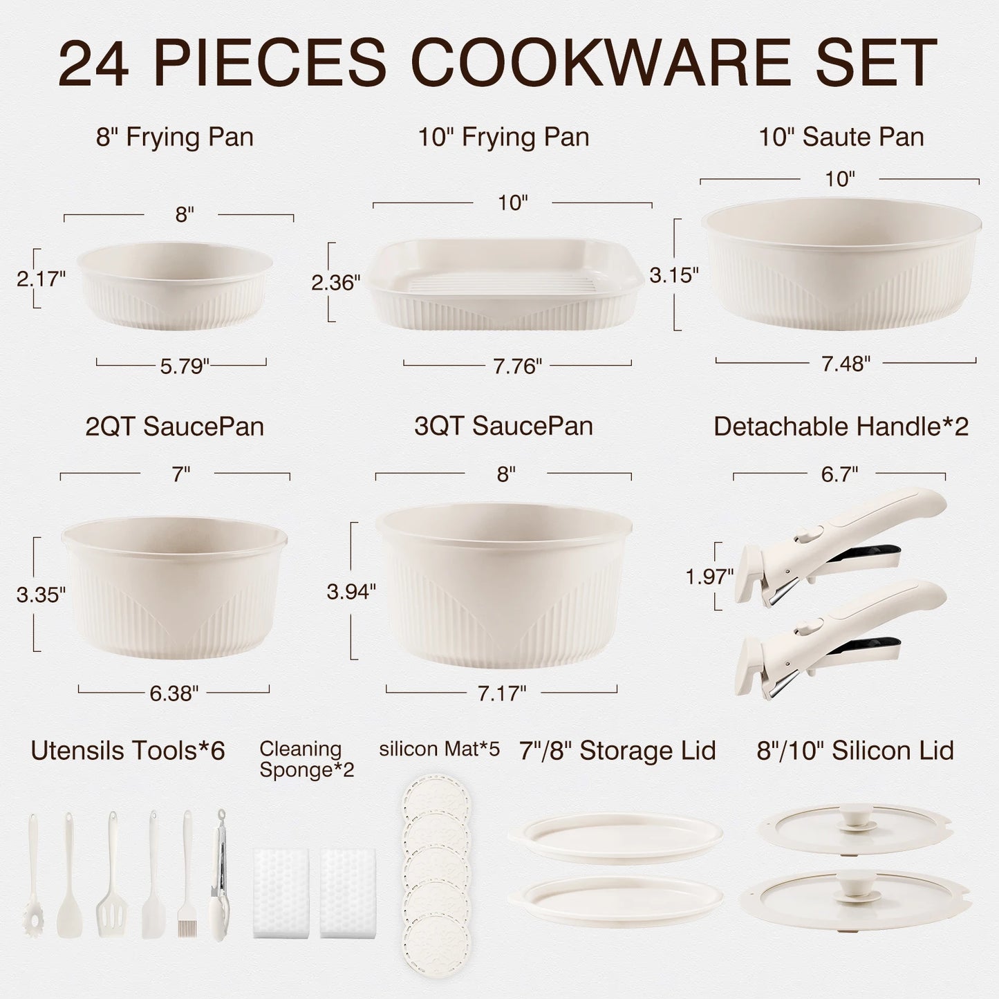 24-Pc Detachable Cookware Set 🍳✨