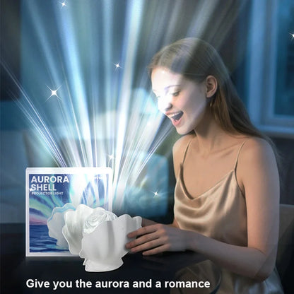 Starry Projector Lamp 🐚🌌 Dreamy Night Glow