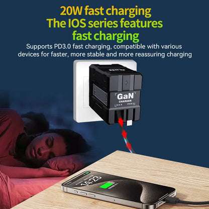 Total 20W USB C Charger GaN Fast Charging Wall Charger For iPhone Samsung Xiaomi Quick Charge EU/US Plug Phone Charger Adapter