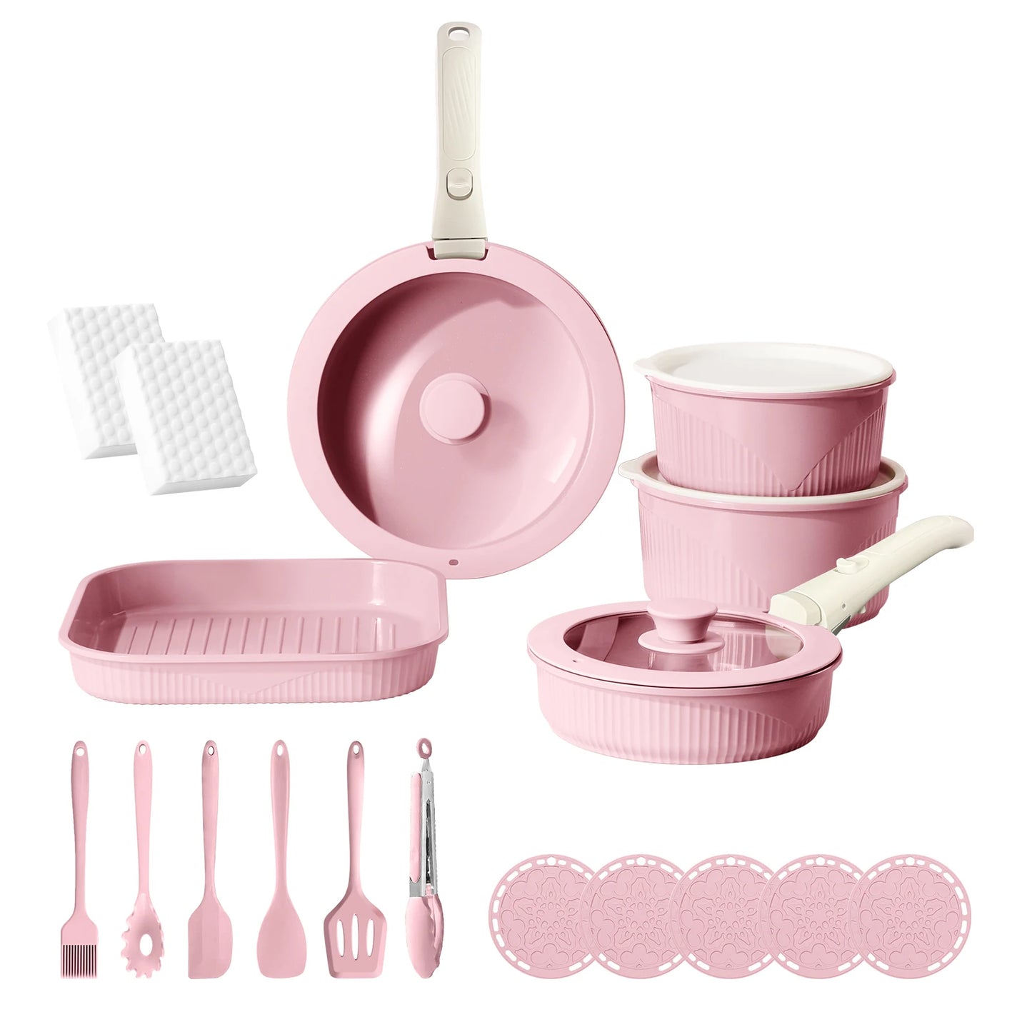 24-Pc Detachable Cookware Set 🍳✨