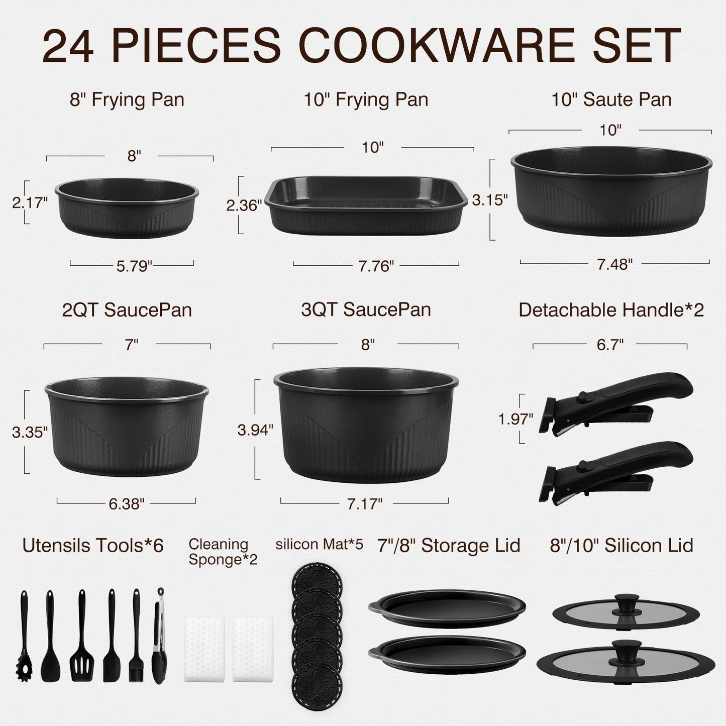 24-Pc Detachable Cookware Set 🍳✨