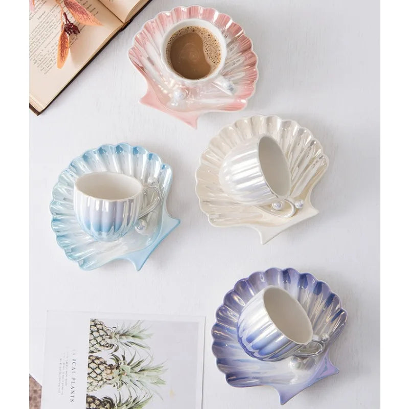 Teacup Set 🐚🤍 Sip in Coastal Luxury