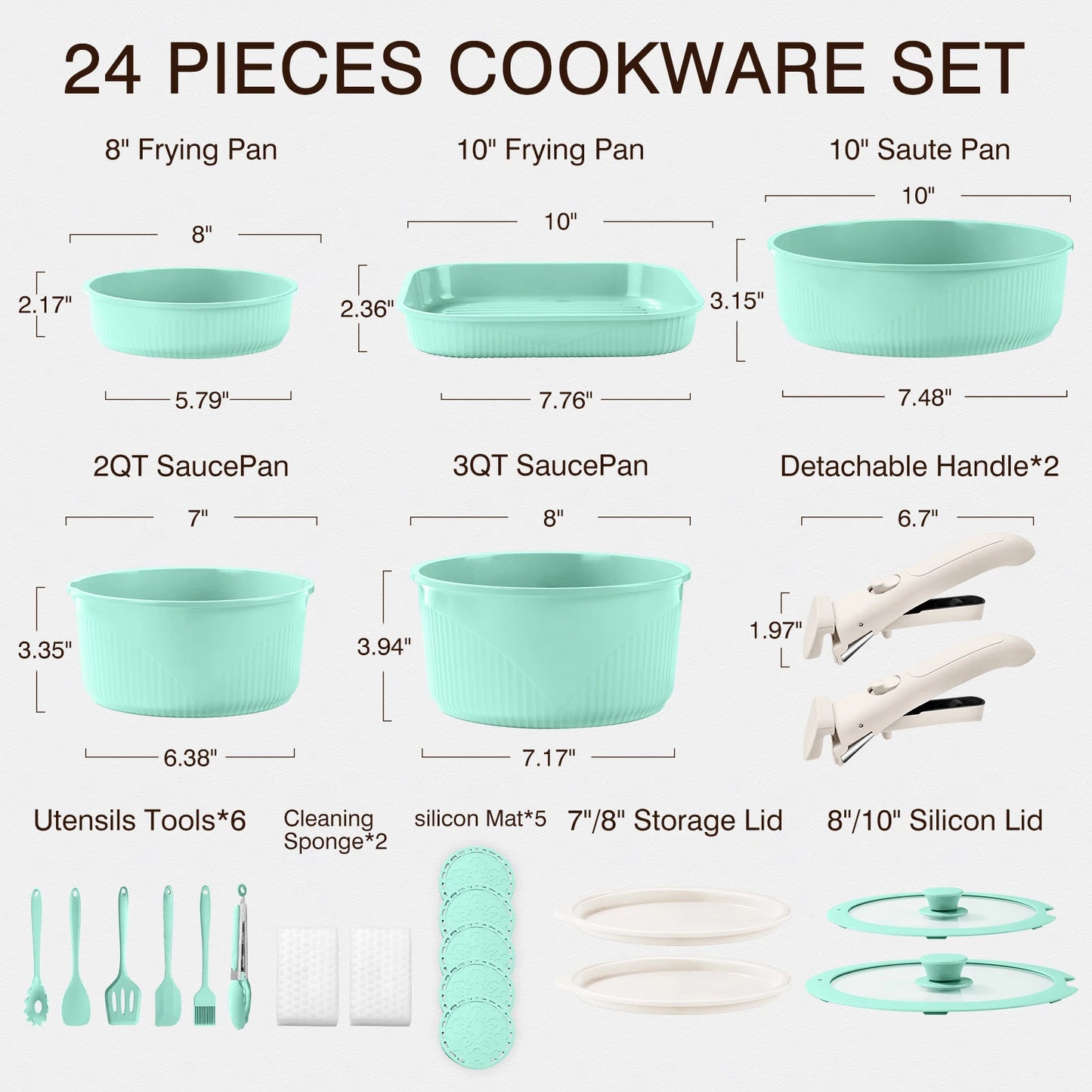 24-Pc Detachable Cookware Set 🍳✨