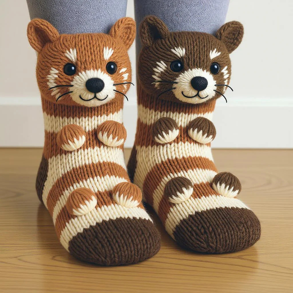 3D Knit Animal Socks 🧦🐾